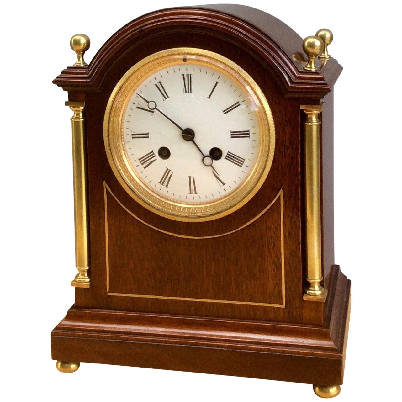 Victorian Brass Skeleton Mantel Clock For Sale at 1stDibs