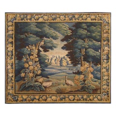 Antique 17th Century Flemish Verdure Tapestry, with Exotic Birds in a Landscape