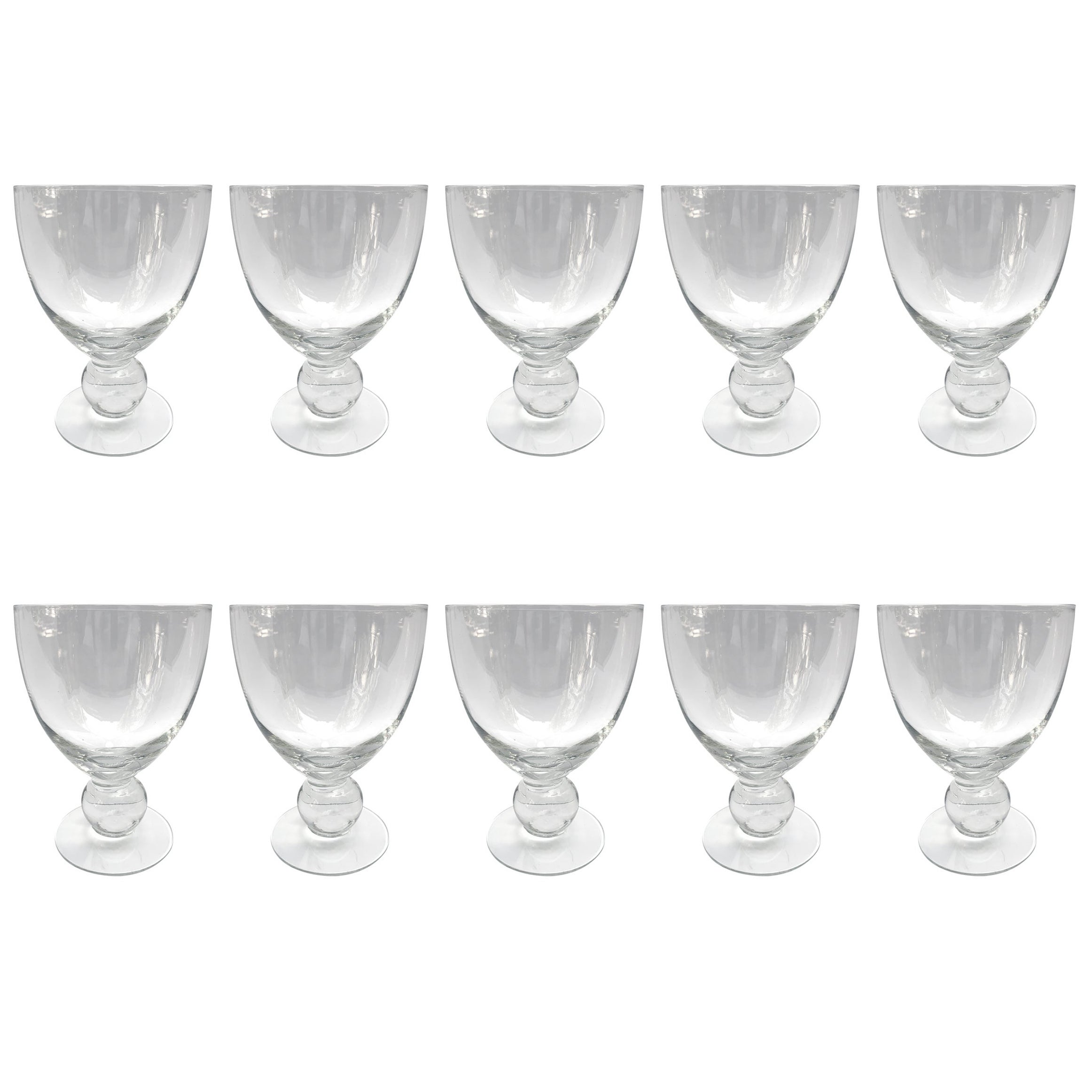 Set of Ten English Cut Crystal Wine Glasses For Sale at 1stDibs
