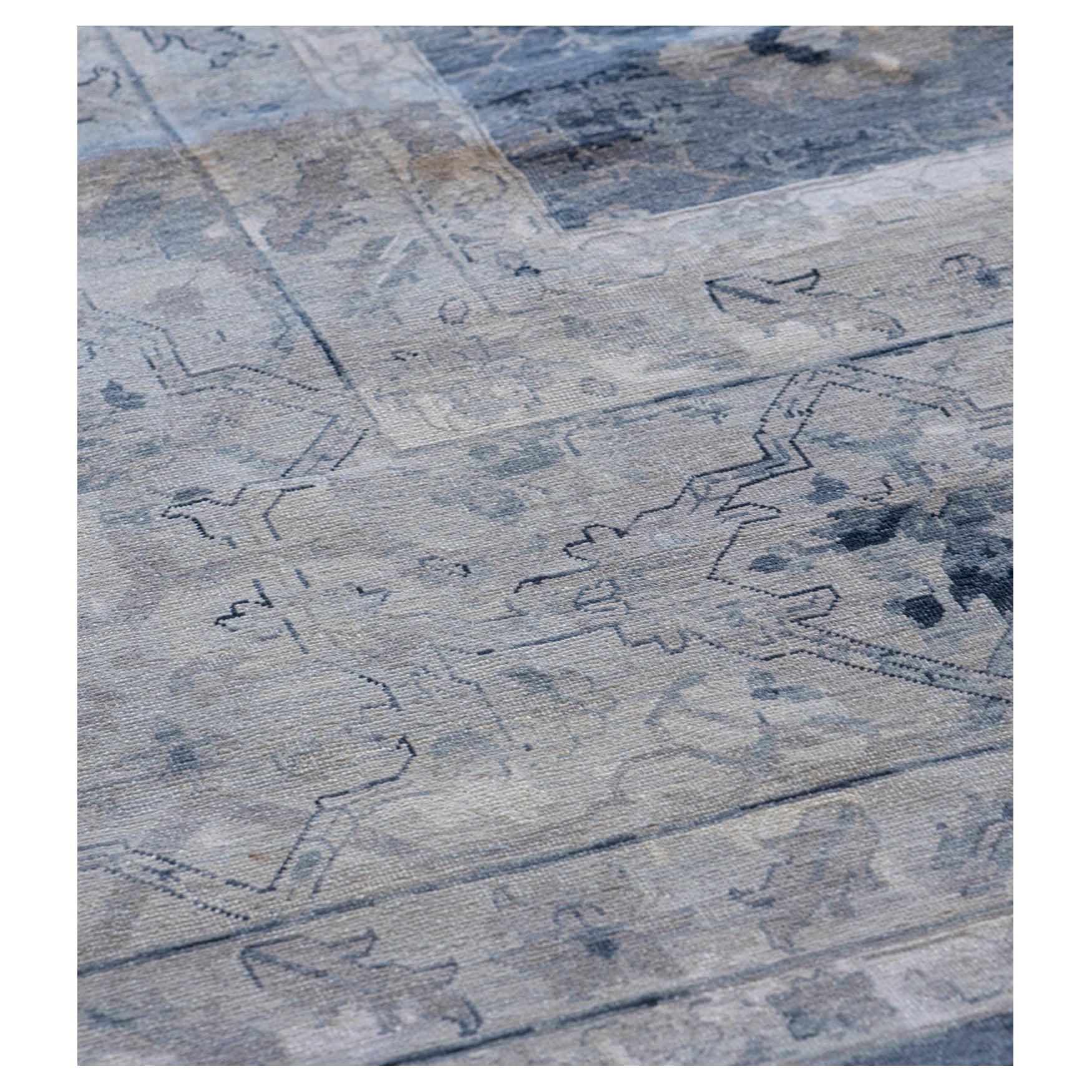 Handwoven Contemporary Wool Tabriz Inspired Rug For Sale
