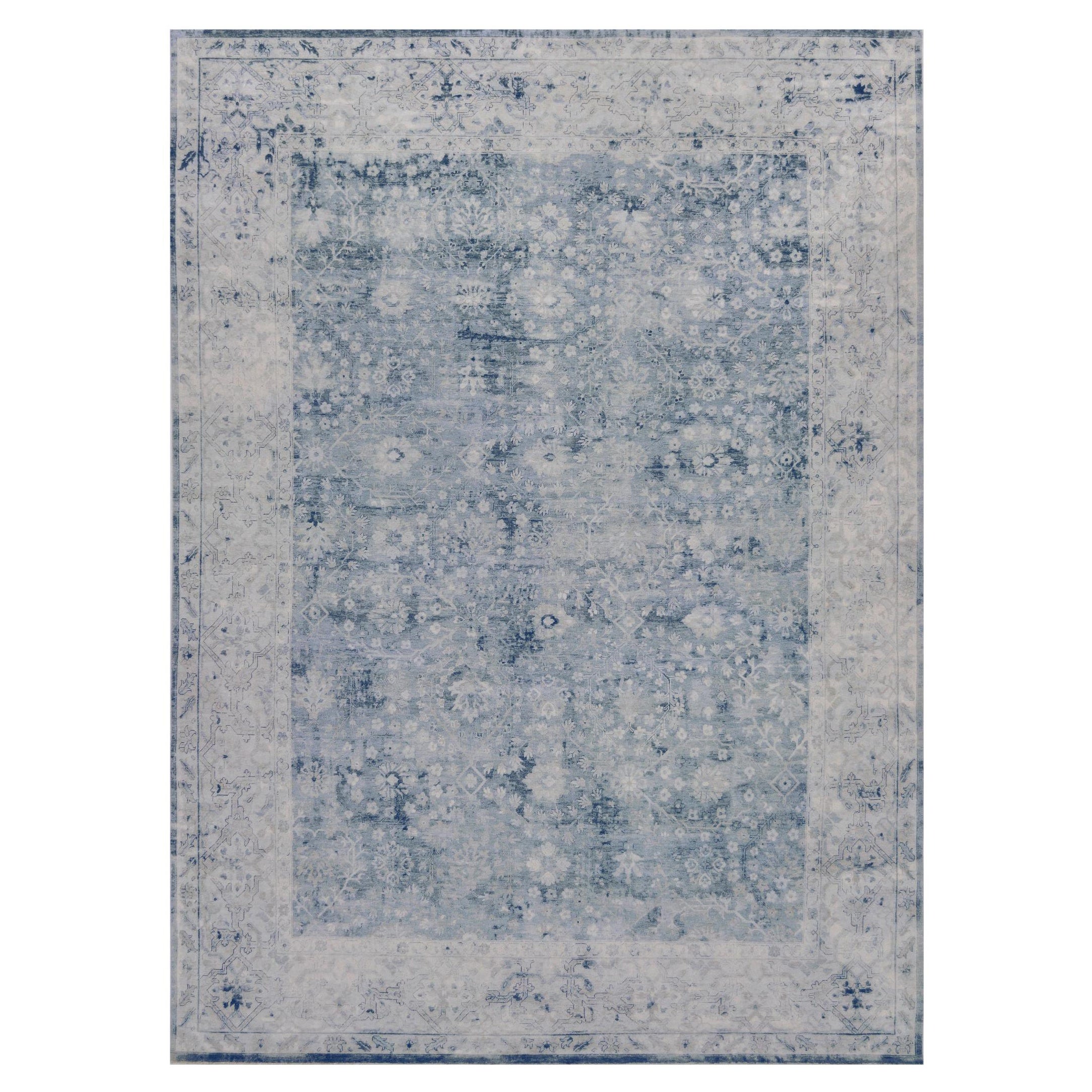 Contemporary Handwoven Wool Tabriz Inspired Rug