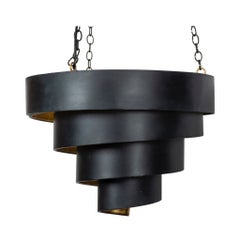 Lustre contemporain en spirale or noir