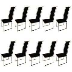 Exceptional Set of Ten Michel Mangematin Chairs