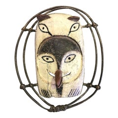 Yupik Yup'ik Native American Alaska Carved Polychrome Wood Anthropomorphic Mask