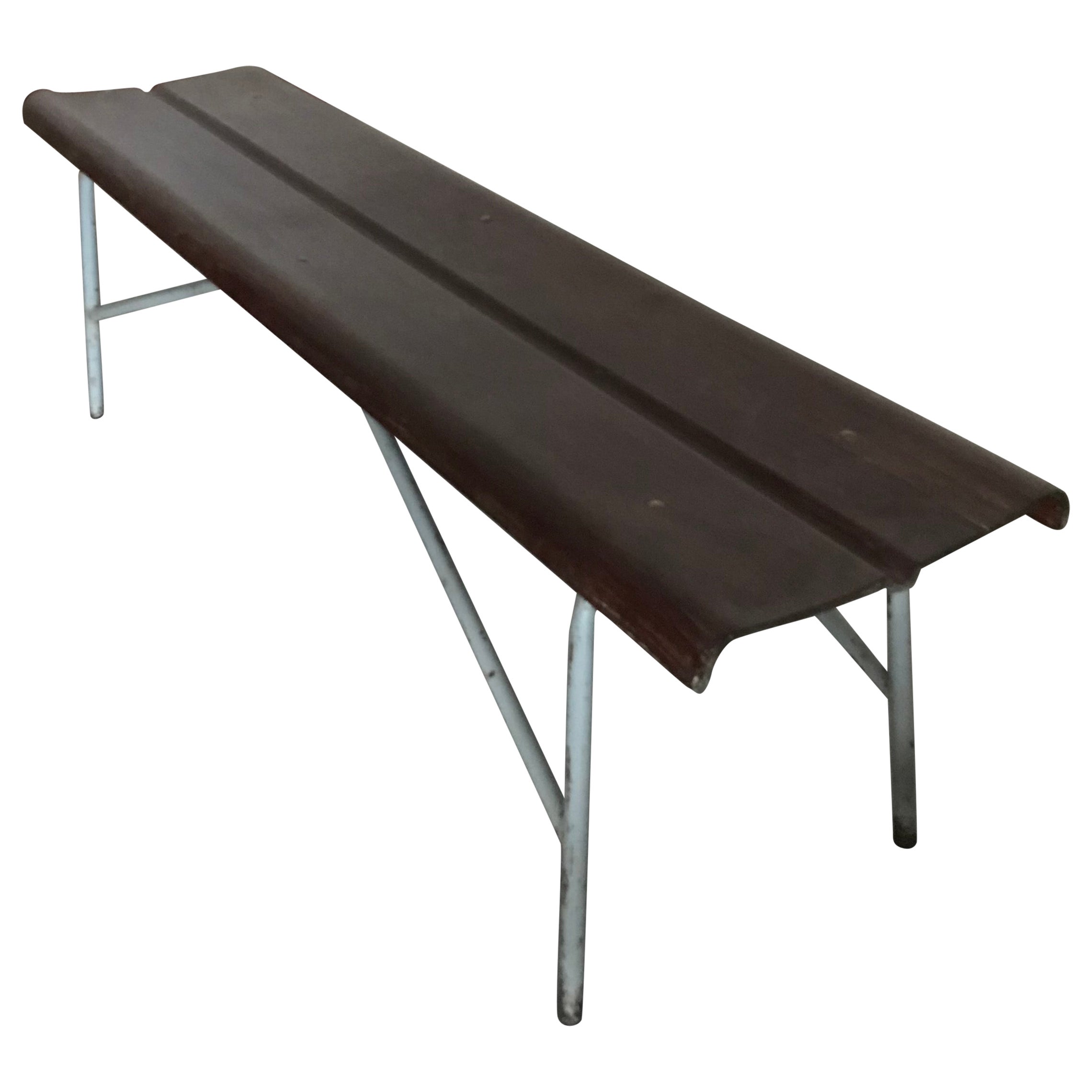 Vintage Industrial School Bench For Sale at 1stDibs