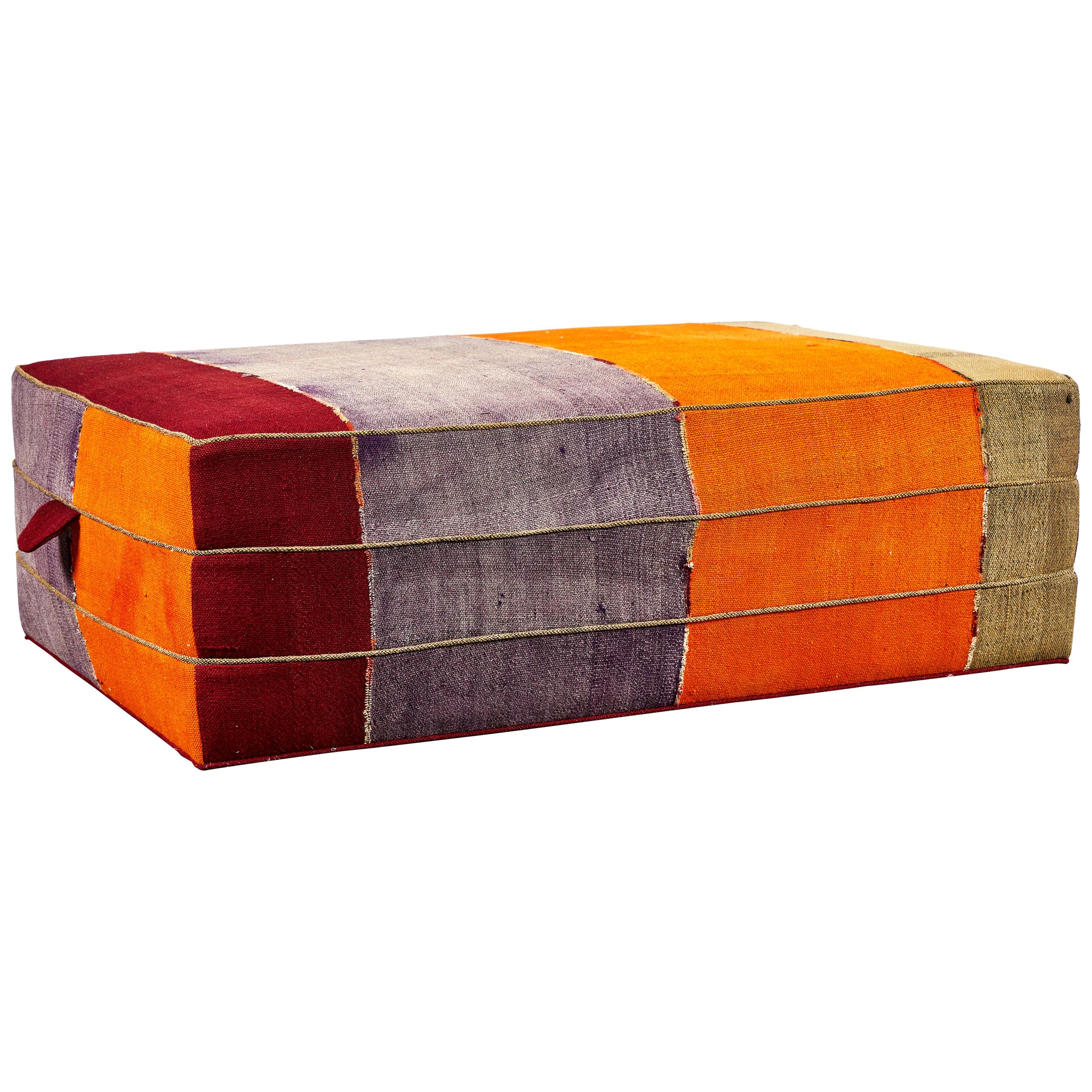 Nickey Kehoe Collection Rectangular Ottoman in Vintage Turkish Colorful Fabric