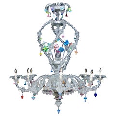Lustre classique vénitien Ca' Rezzonico en verre de Murano Design italien années 1950