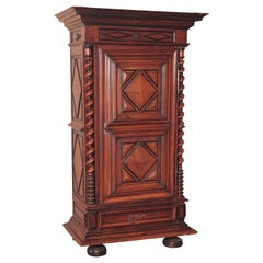 18th Century French Louis XIII Carved Walnut Armoire Bonnetiere from Perigord