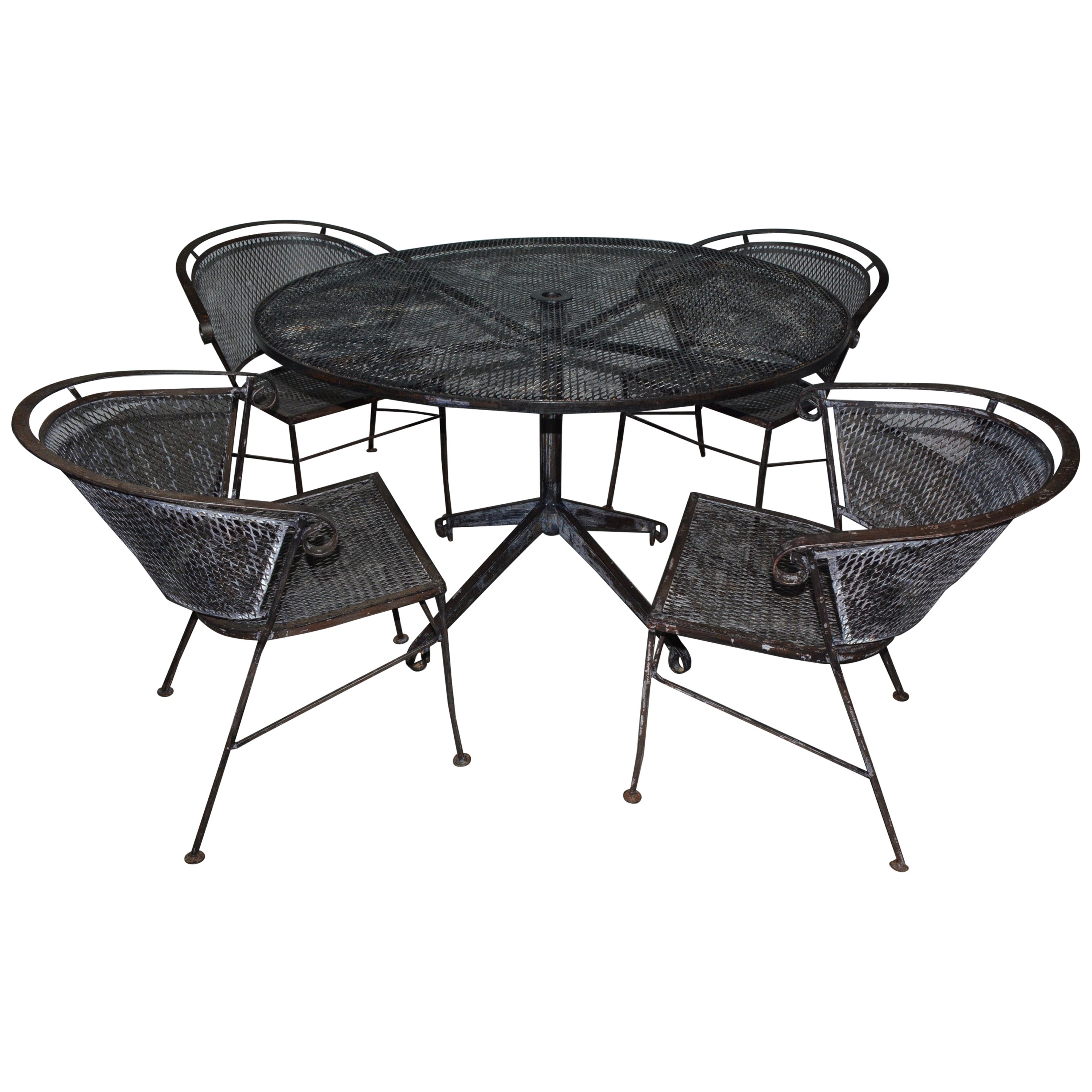 Brown Jordan Aluminum Neoclassical Patio Garden Dining Set For Sale at
