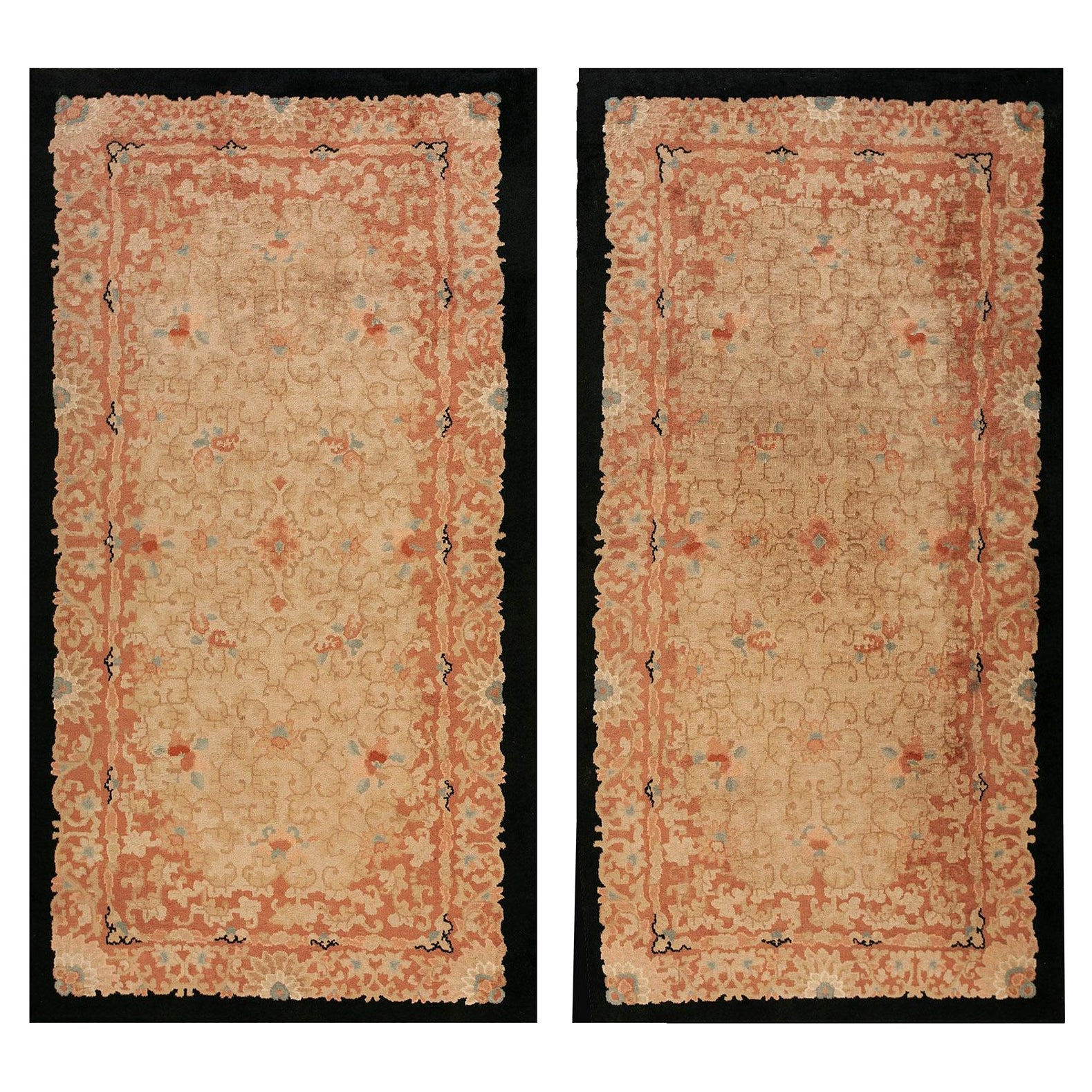 1920s Pair of Chinese Art Deco Carpets by Fette-Li Workshop (4'x7'10"-122x238) For Sale