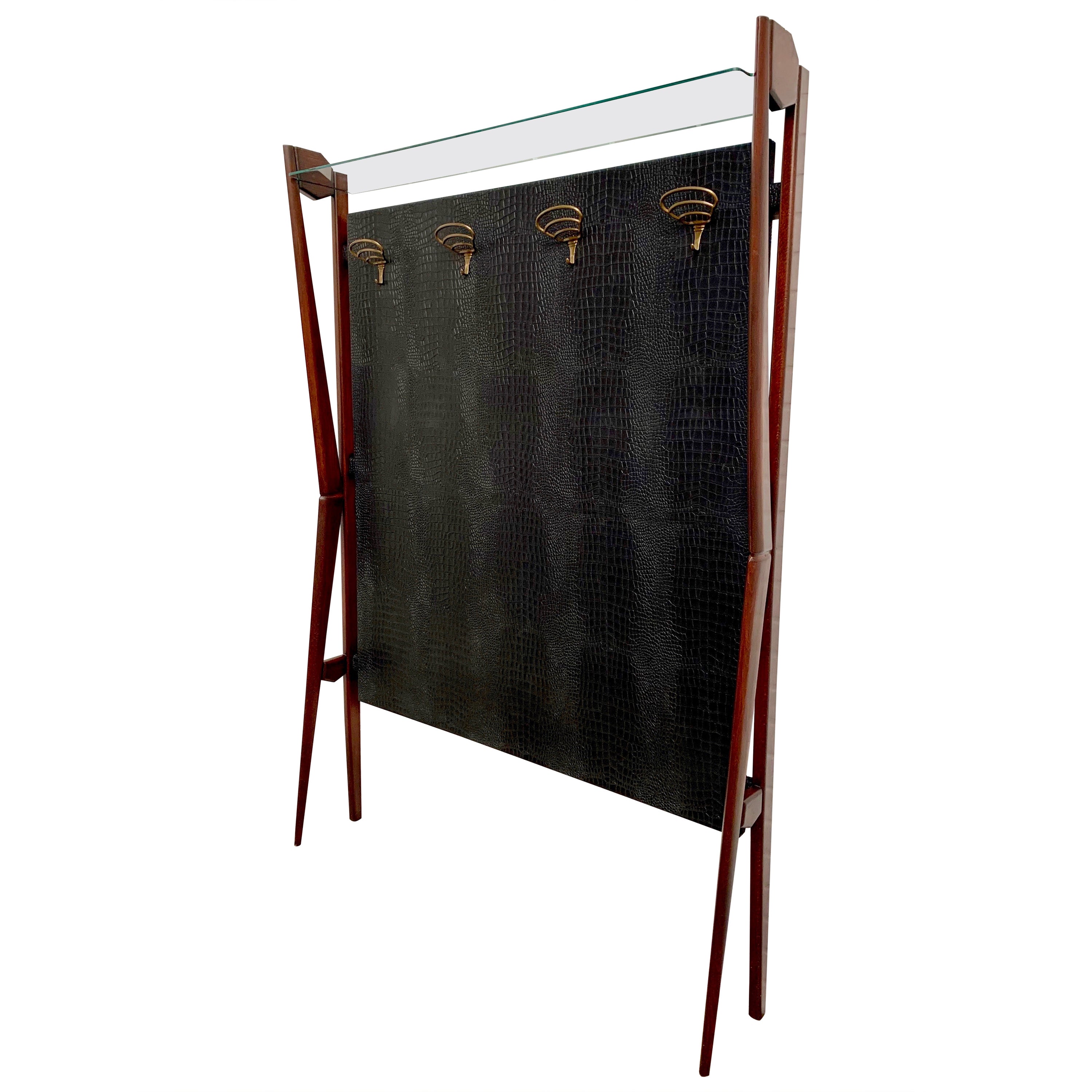 Mid Century Walnut Hall Tree at 1stDibs