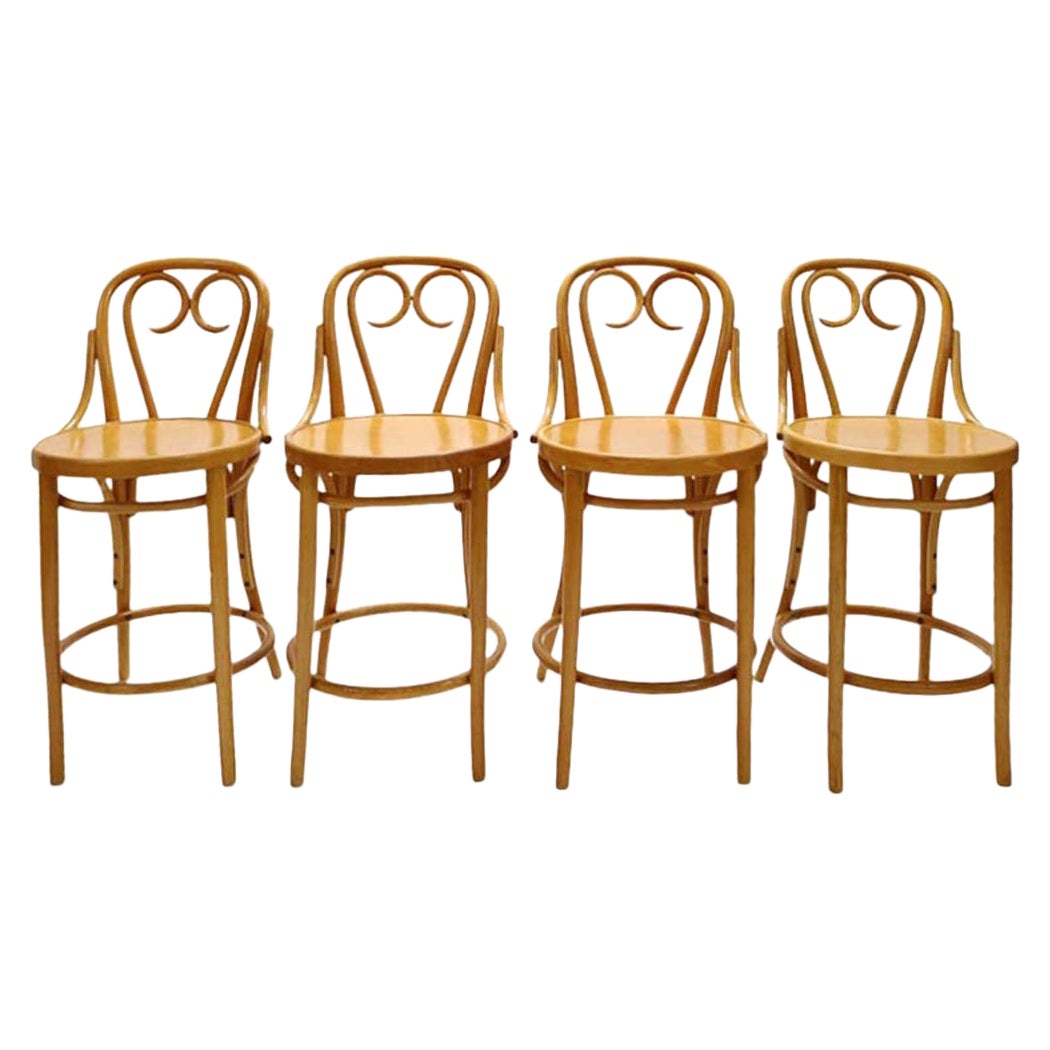 1950s Bentwood Cane Rattan and Wicker Bar Stools For Sale at 1stDibs