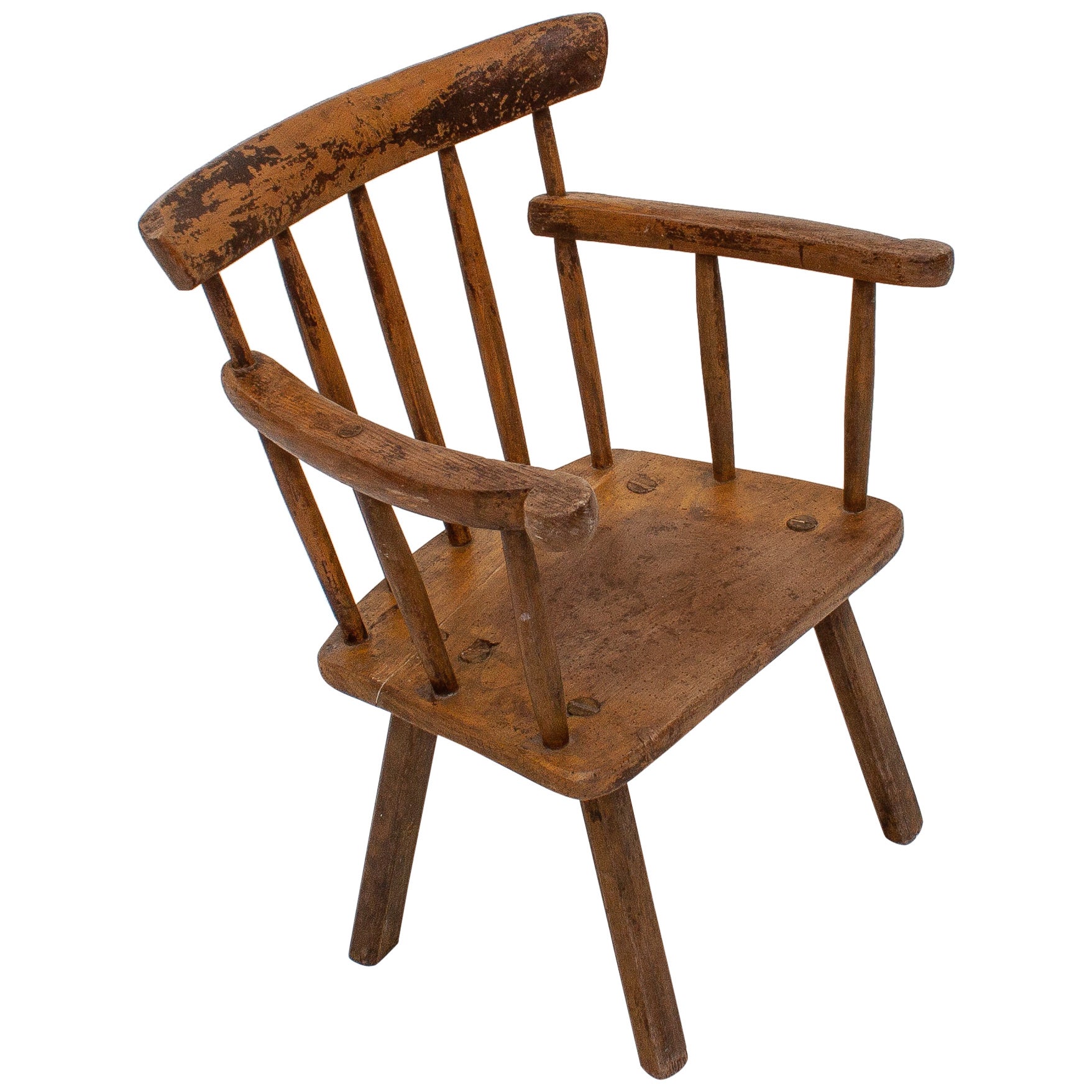 Primitive Naive Rustic 19th Century Vernacular Irish Stick Back 'hedge' Chair at 1stDibs