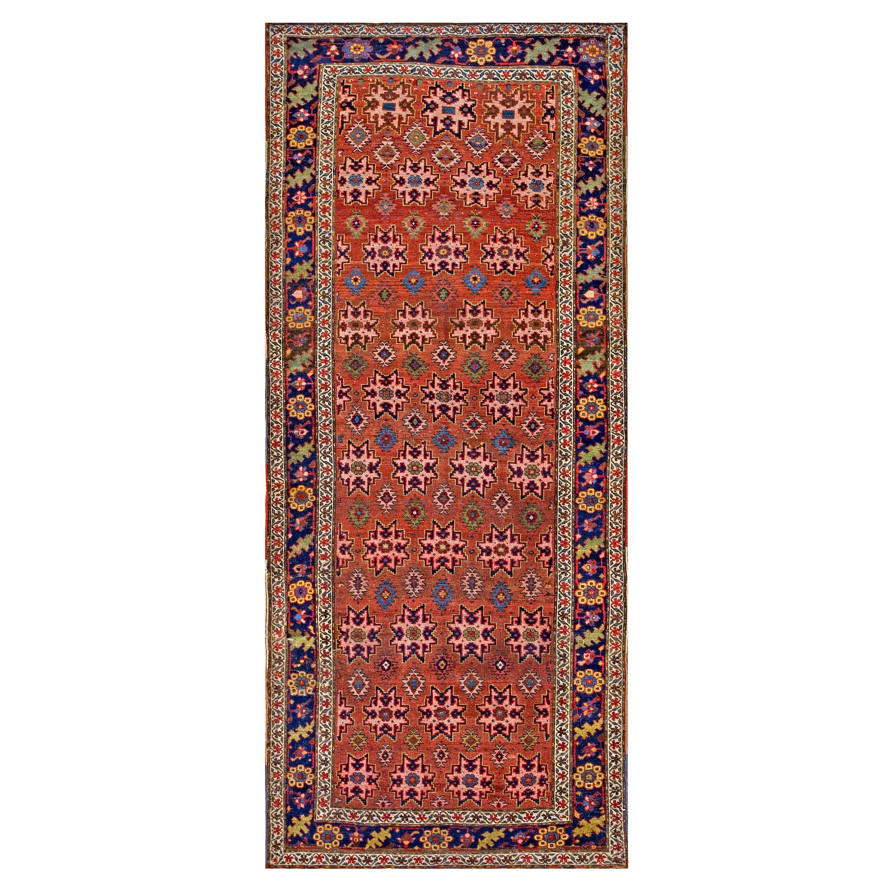 19th Century W. Persian Carpet Bijar Carpet ( 4'6" x 10'6" - 137 x 320 ) For Sale