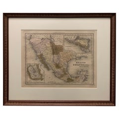 1834 Carte encadrée du Mexique et du Guatemala par H.S. Tanneur 