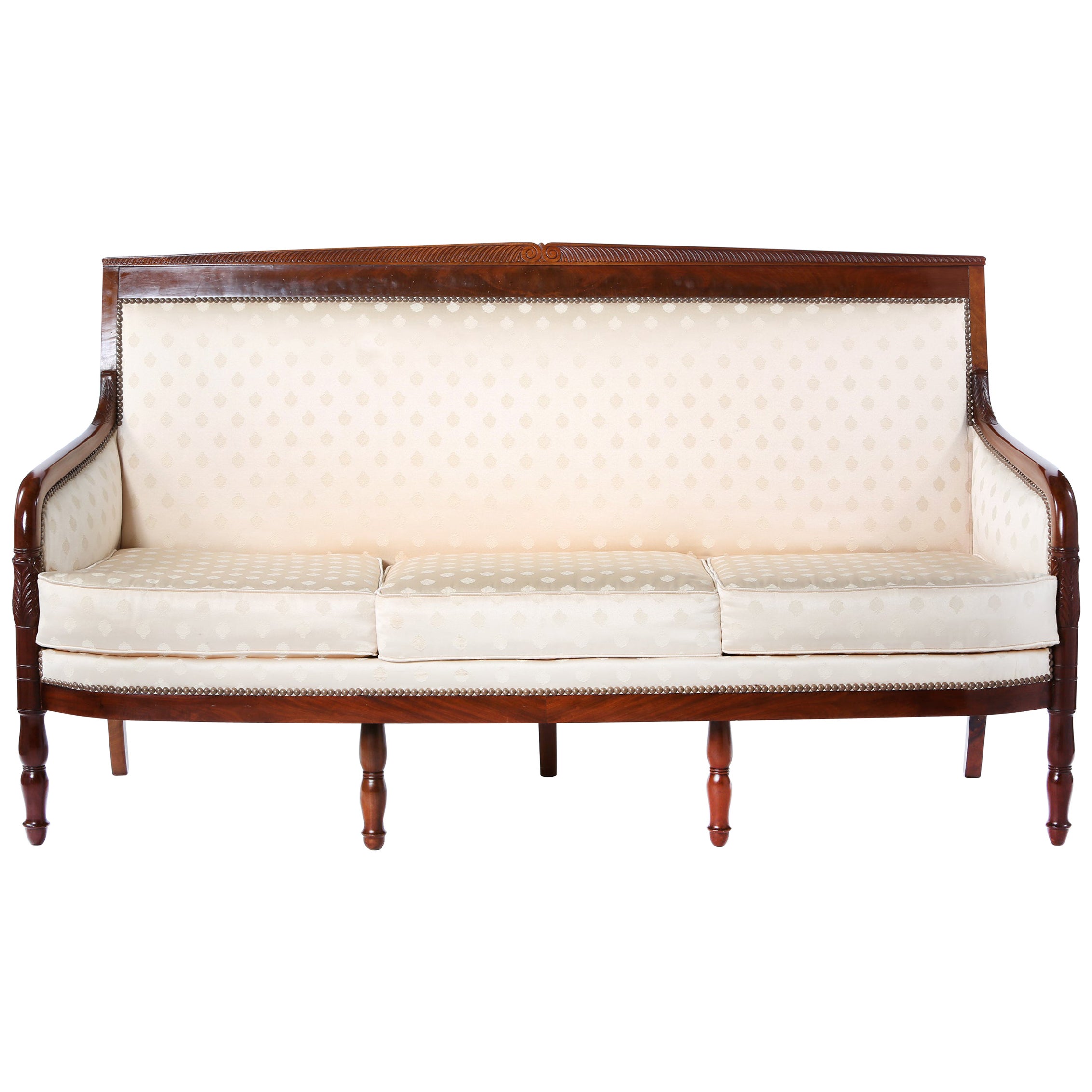 Early 20th Century Italian High Back Winged Settee For Sale at 1stDibs