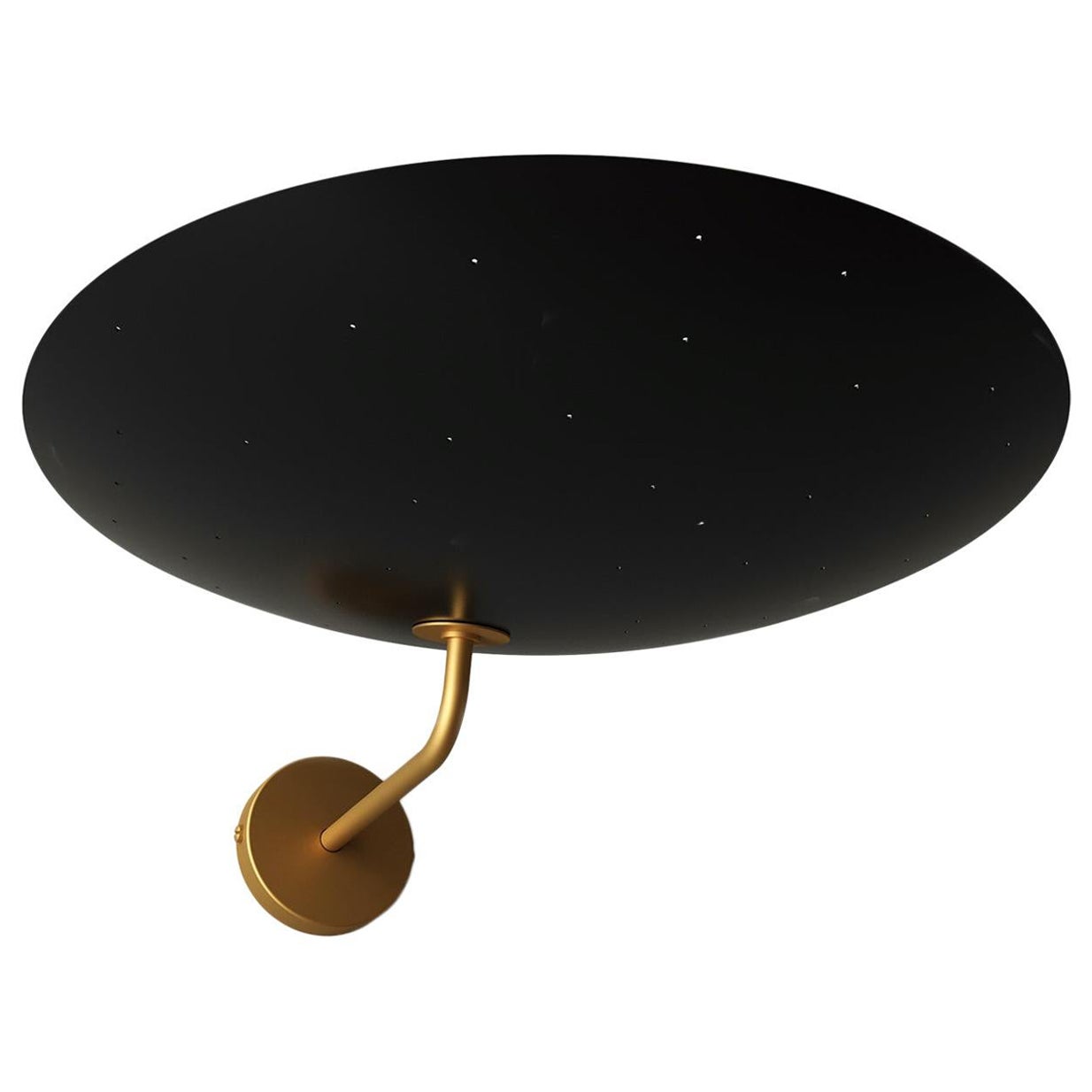 Pierre Disderot Modello #2059 Lampada da parete grande traforata in nero e ottone spazzolato