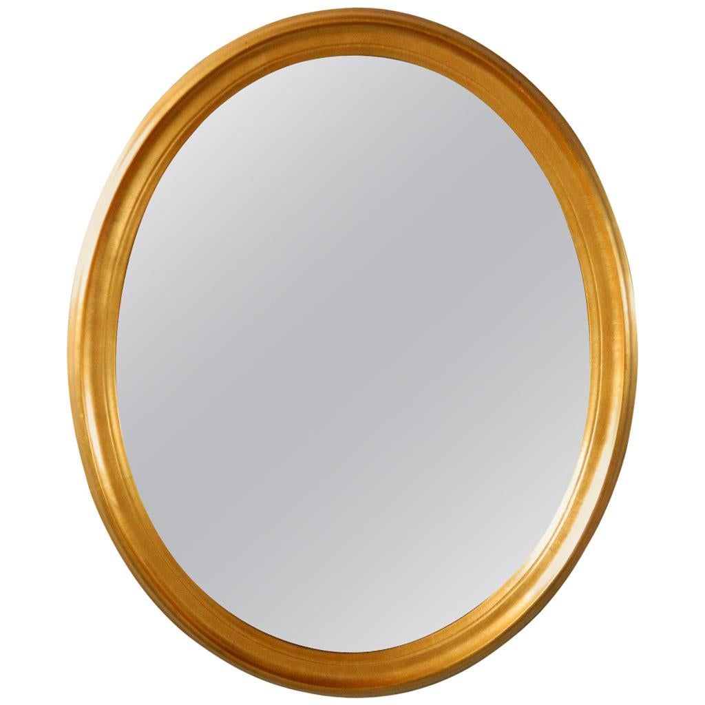Oval Gilt Mirror by Labarge For Sale