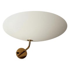 Pierre Disderot Model #2059 Large Perforated Wall Lamp in White & Polished Brass
