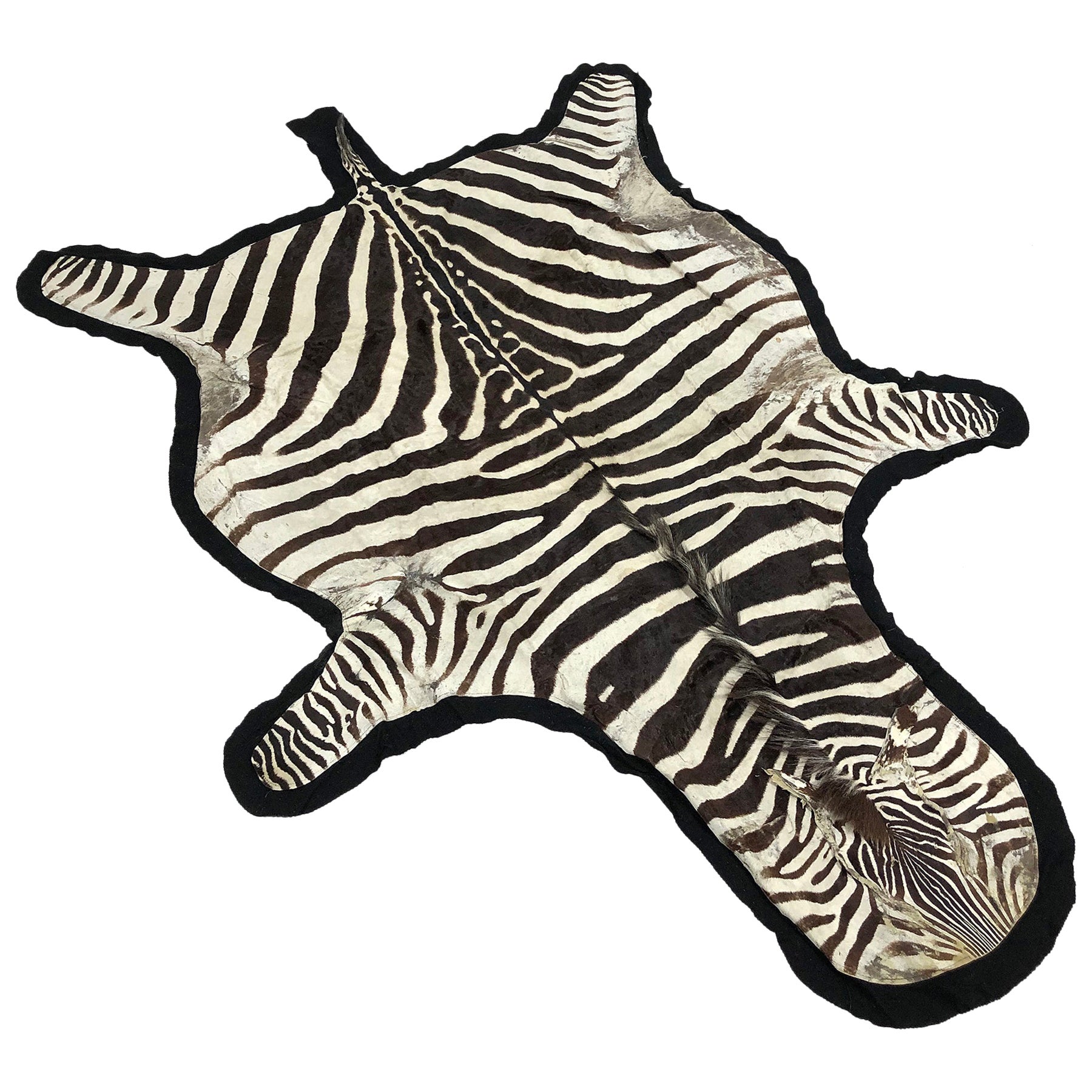 Vintage Zebra Skin Rug at 1stDibs