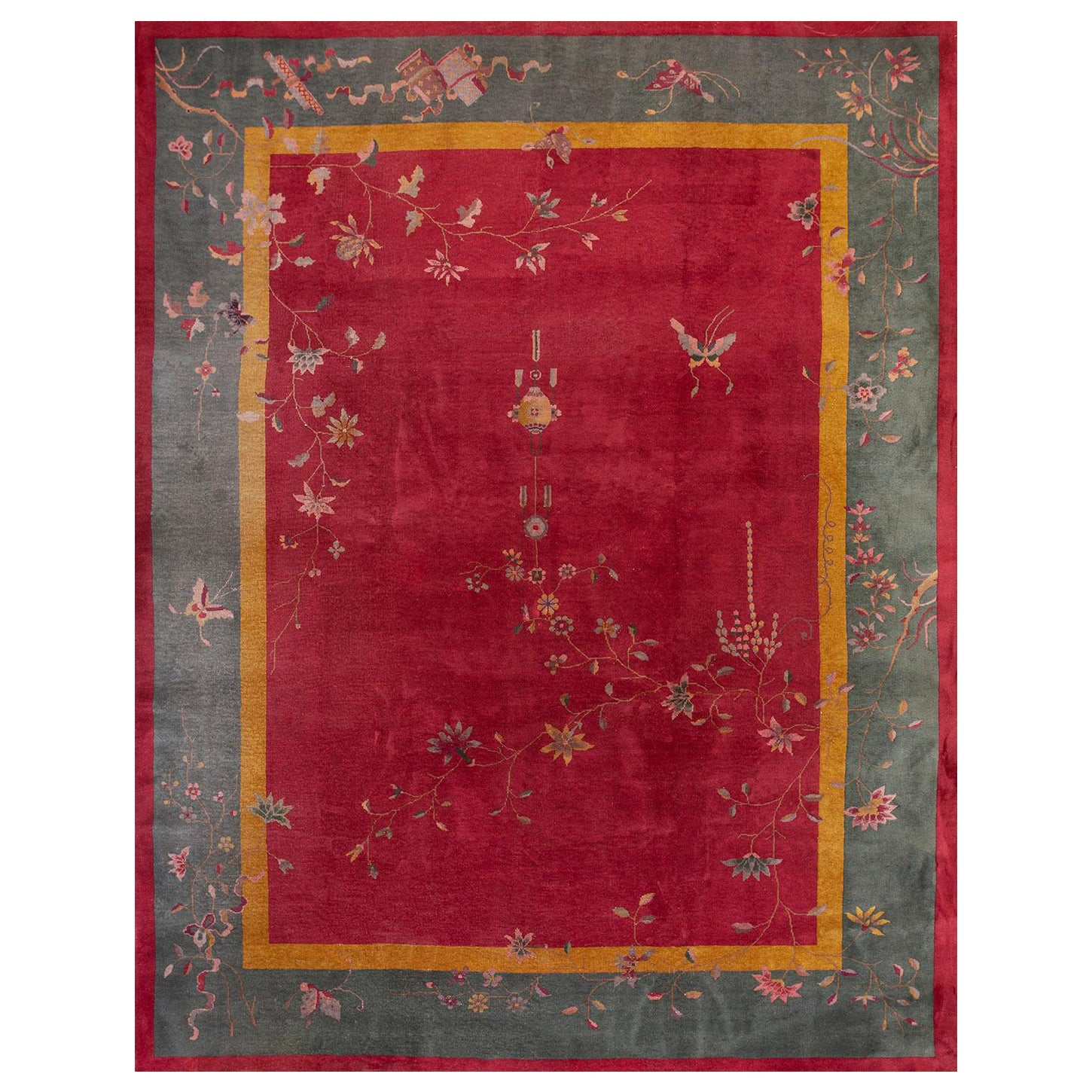 Alfombra Art Decó china de los años 20 ( 9' x 11'8" - 275 x 355 )