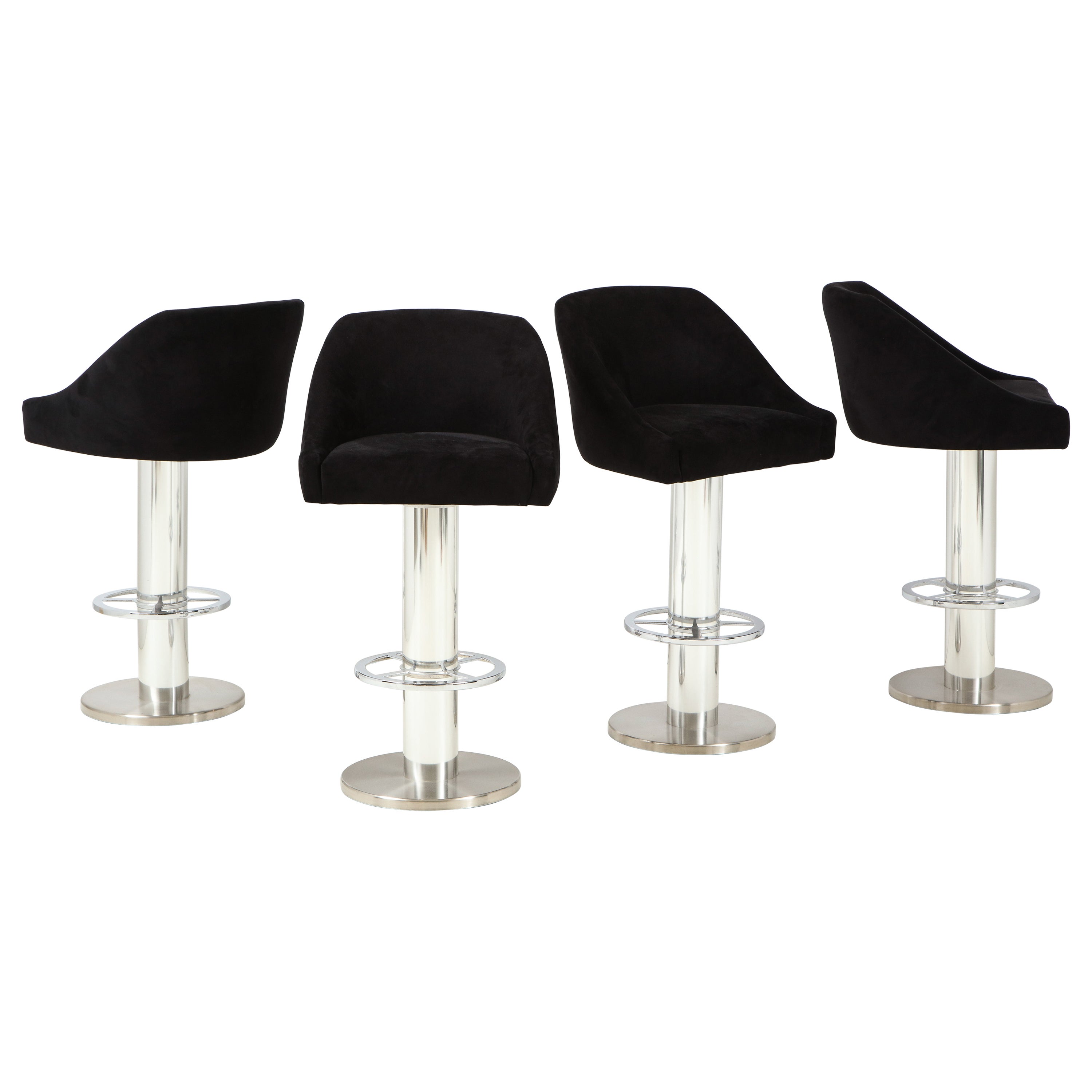 Set of Four Brass Bar Stools by Design for Leisure at 1stDibs