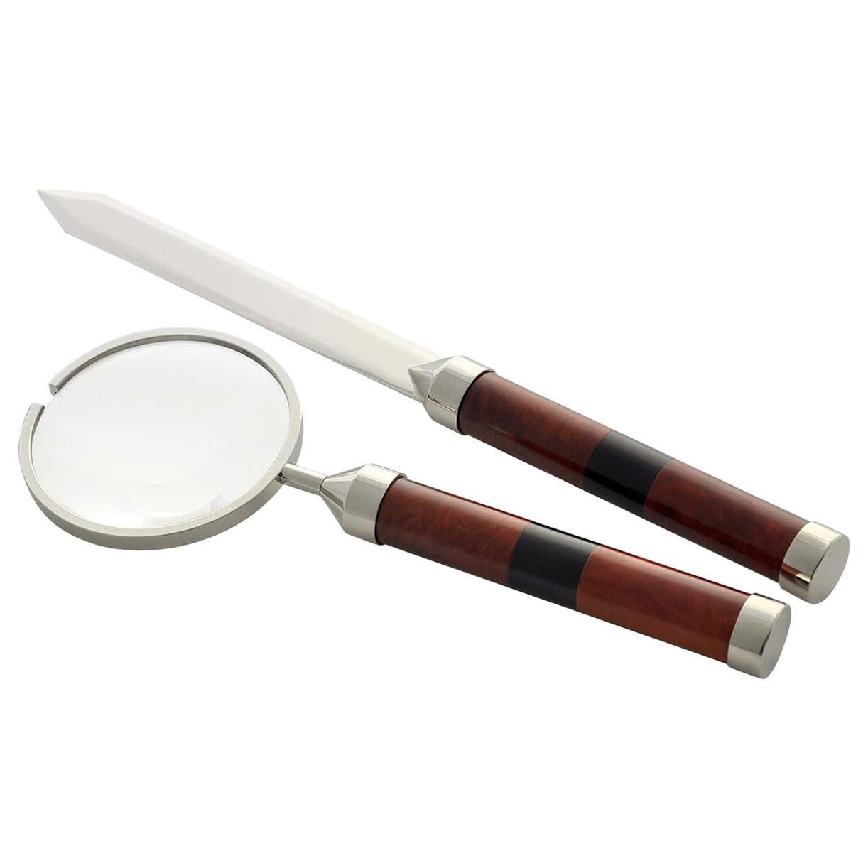 Essenze Magnifying Glass and Letter Opener Set by Nino Basso For Sale