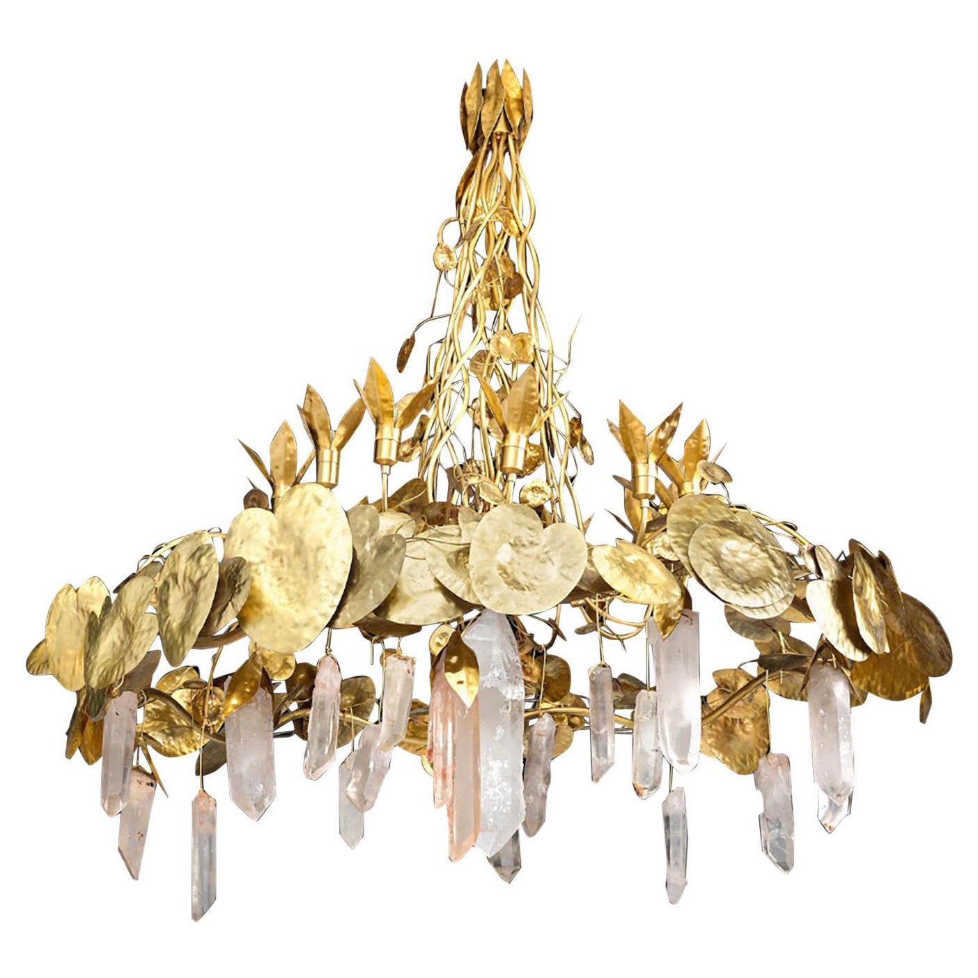 Water Lillies Crystal Chandelier, Robert Goossens for Cristóbal Balenciaga 1970s