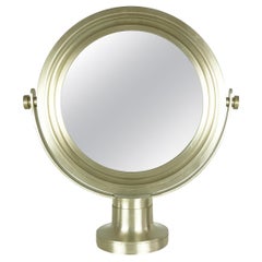 Nickel Plated Metal & Mirrored Glass 1960s Table Mirror in the Style of S. Mazza