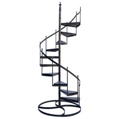 Architectural Circular Wrought Iron Display Staircase