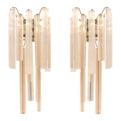 Mid-Century Modern Edited and Signed by Venini Italian Pair of Sconces
