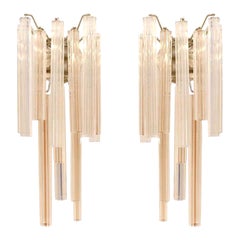 Mid-Century Modern Edited and Signed by Venini Italian Pair of Sconces