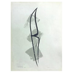 Toko Shinoda, signierter japanischer Lithographie-Mond in limitierter Auflage, 1965