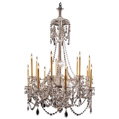 19th Century Crystal Fourteen-Light Chandelier by Perry, of Wonderful Color
