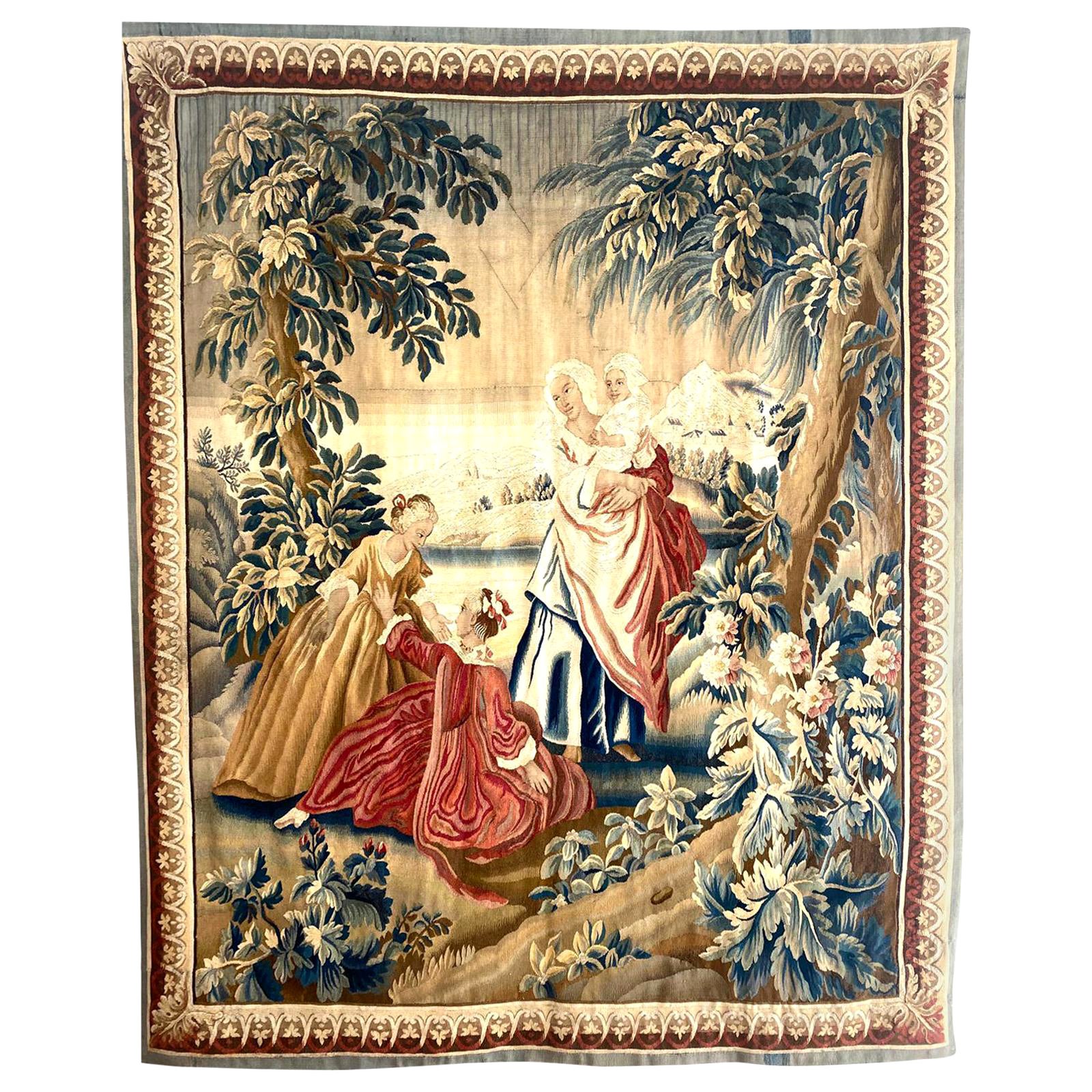 Sublime manufacture royale de tapisserie d'Aubusson du 18ème siècle, période Louis XVI