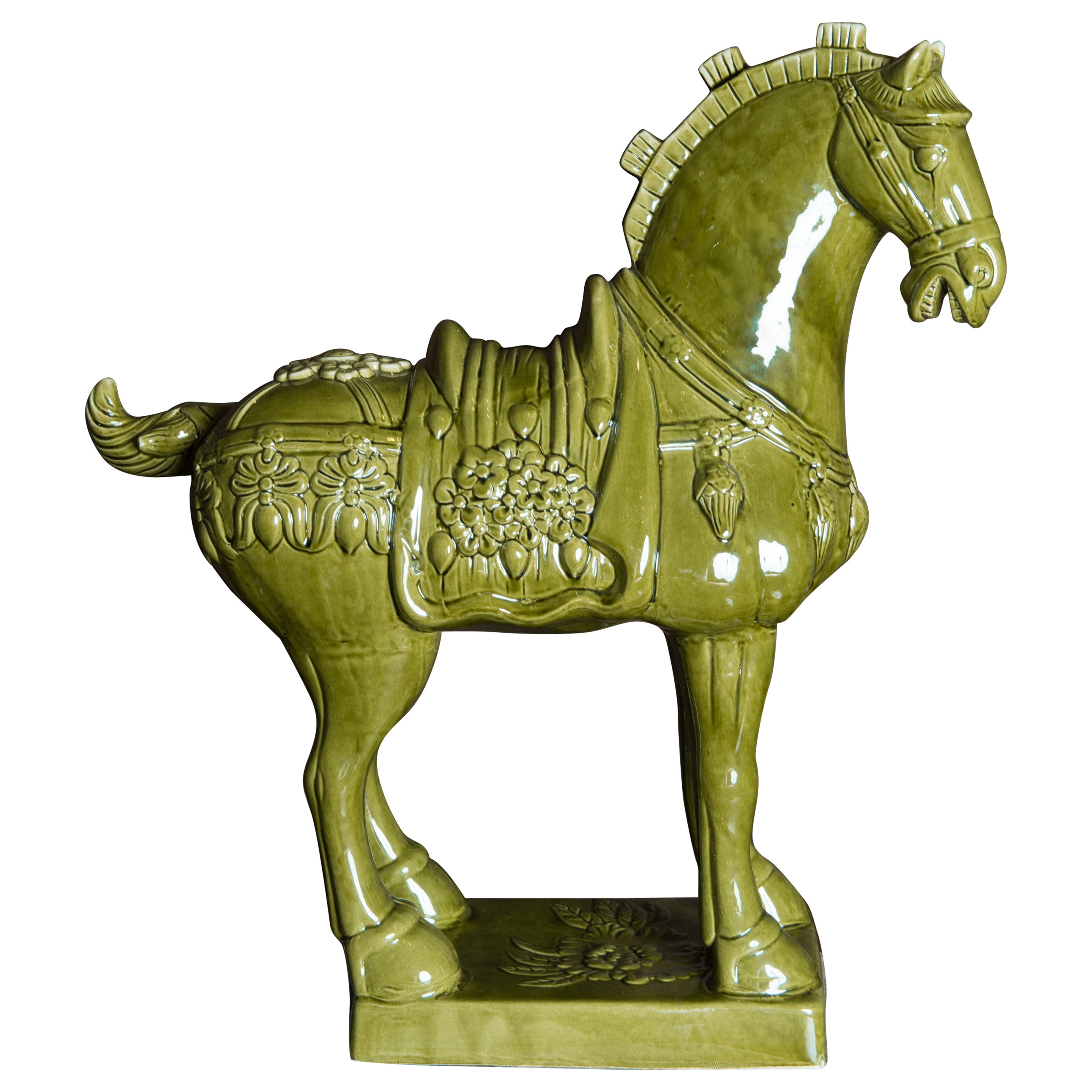 Tang Dynasty Style Ceramic Horse, Green