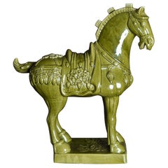 Tang Dynasty Style Ceramic Horse, Green