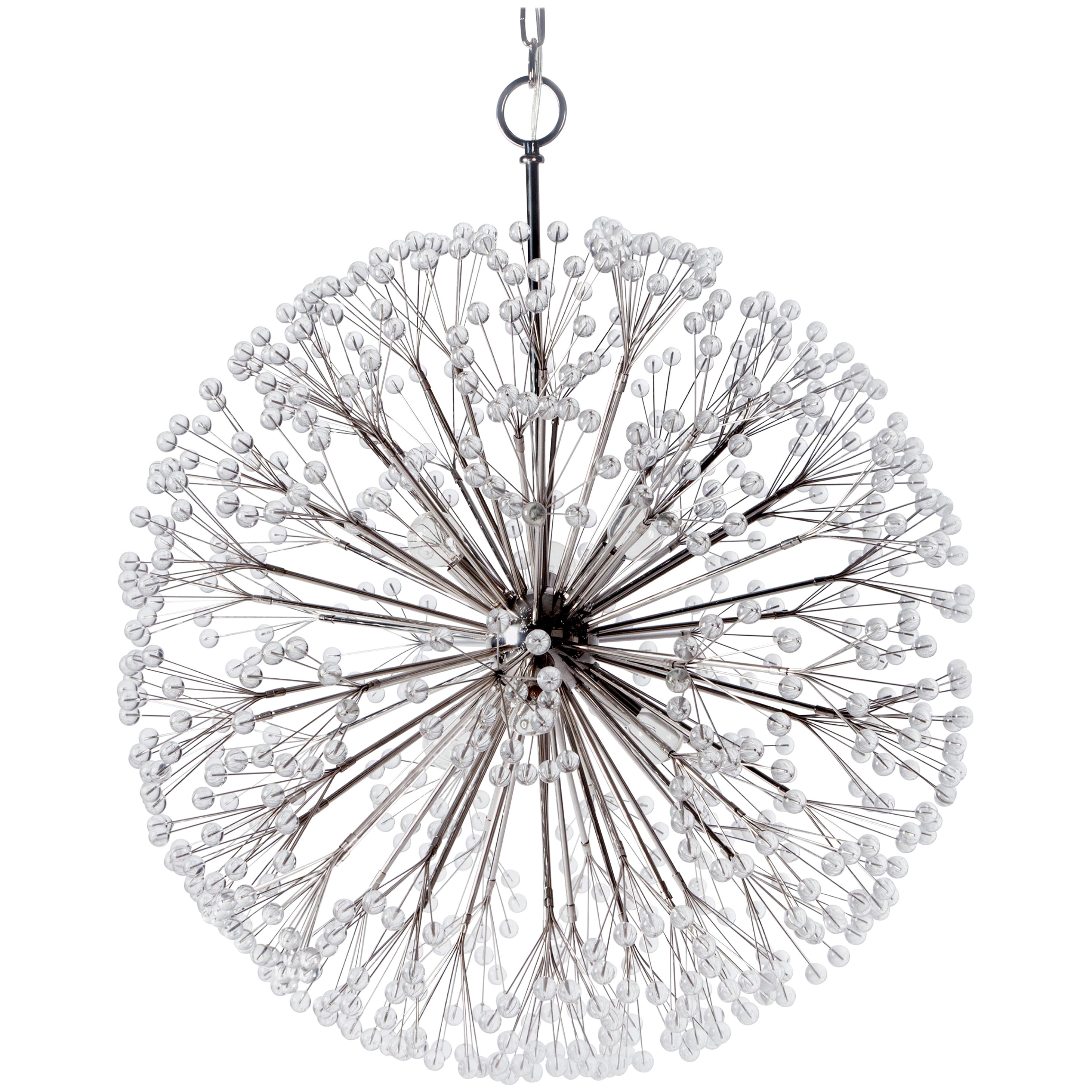 Nickel Dandelion 32 Chandelier Designed by Tony Duquette for Remains Lighting