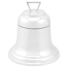 Tintero de campana antiguo de plata de ley de 1928