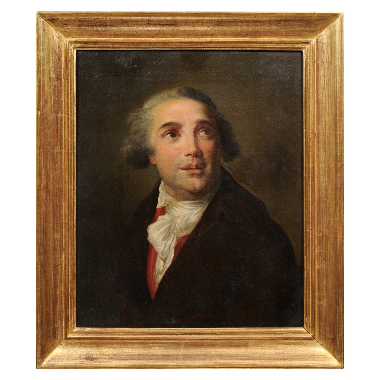 Giltwood Framed Oil on Canvas Portrait of a Gentleman, 19th Century
