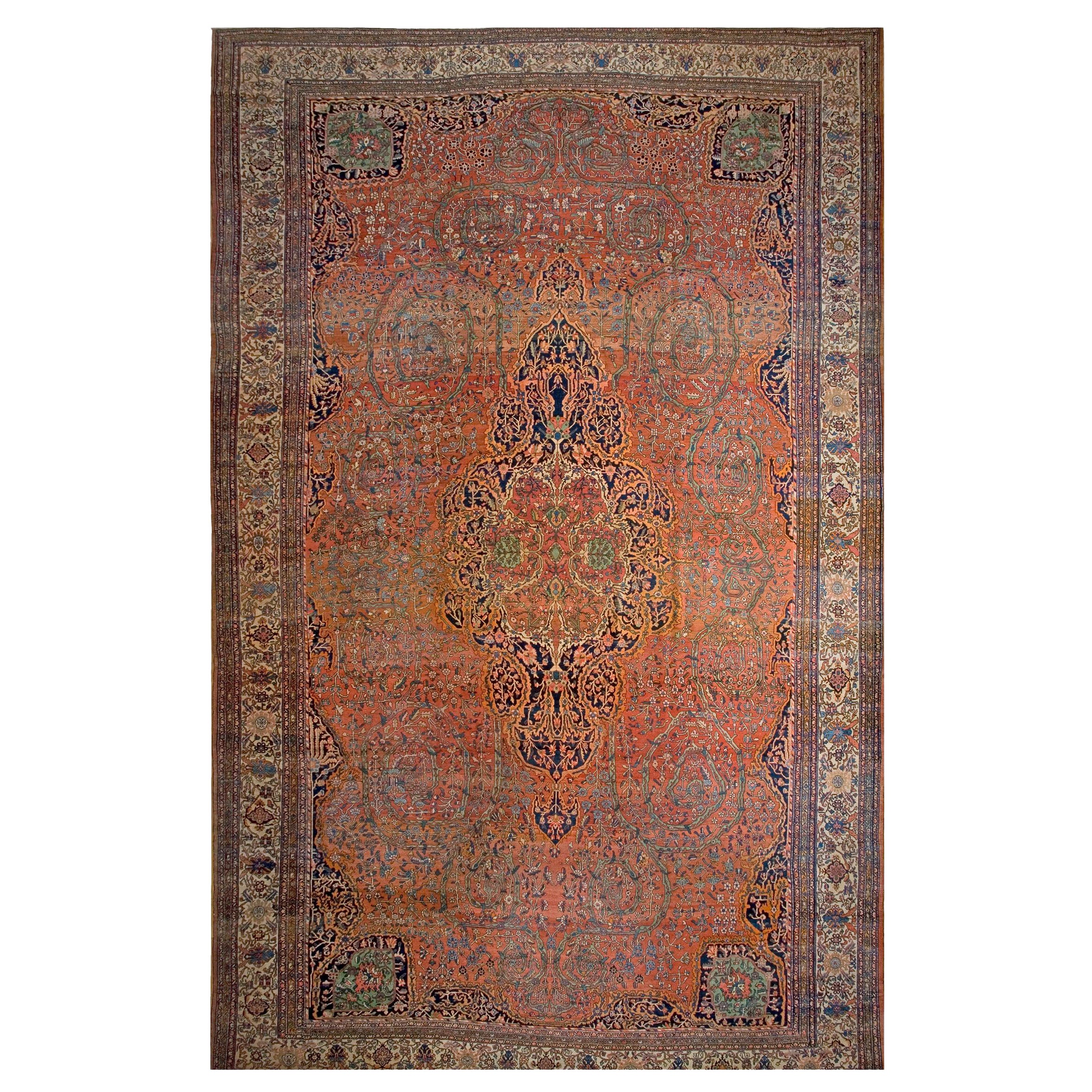 Persischer Sarouk aus dem 19.  Farahan-Teppich ( 13'2" x 21'5" - 401 x 653 )