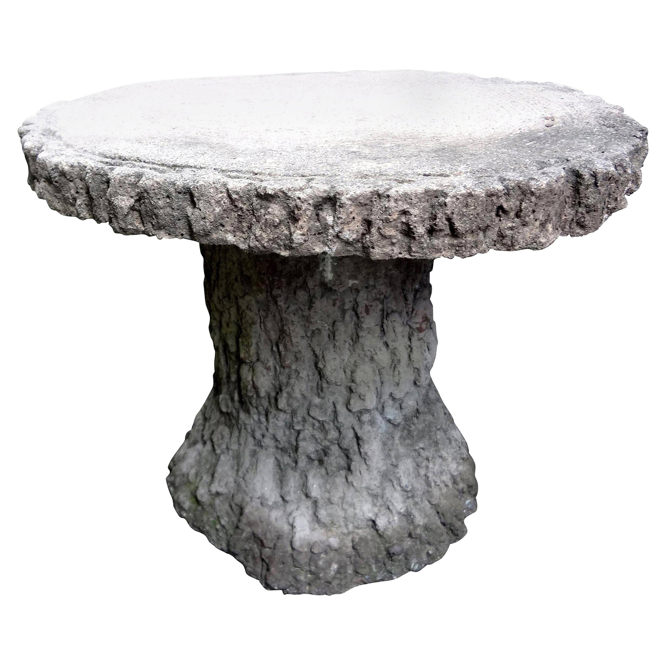 French Faux Bois Table or Garden Stool