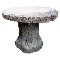 French Faux Bois Table or Garden Stool