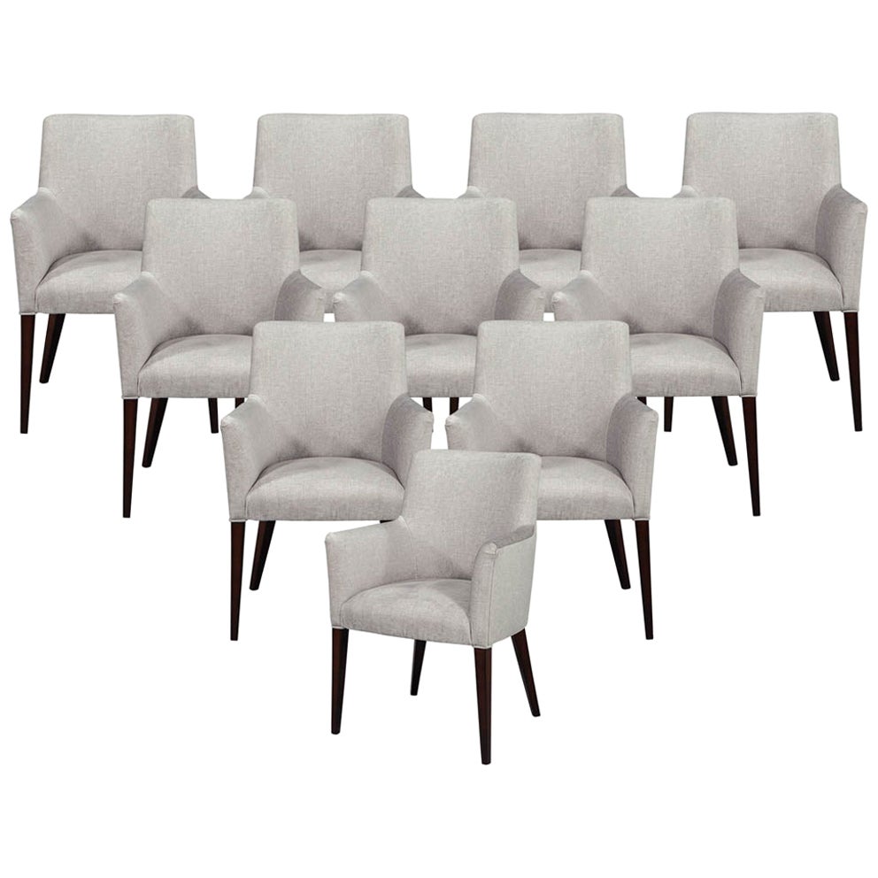 Modern Set of 6 Custom Contemporary Dining Side Chairs For Sale at 1stDibs