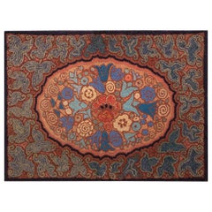 1920s American Hooked Rug ( 2'6" x 3'6" - 76 x 107 )