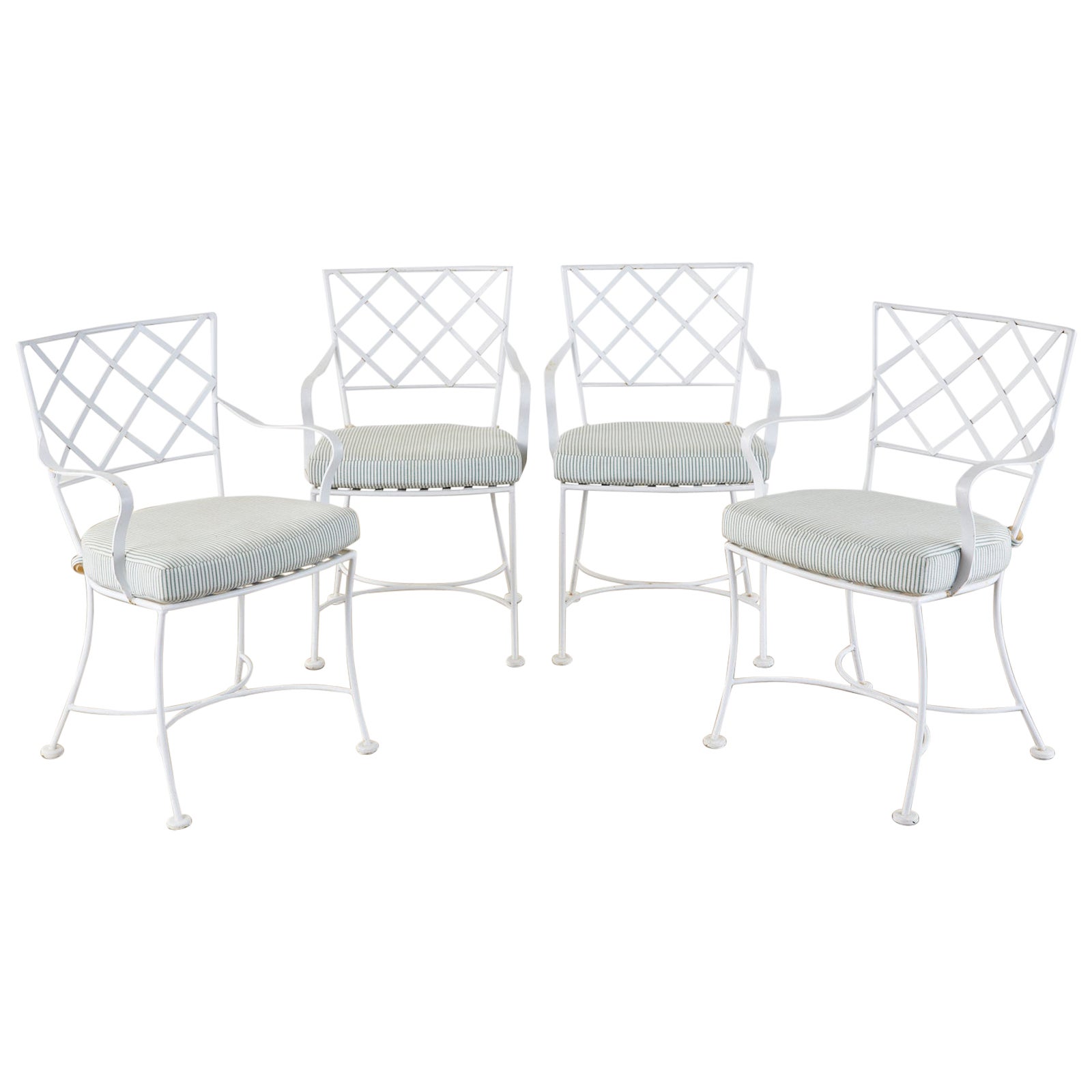 Set of Four of Iron Garden Chairs Francois Carre' For Sale at 1stDibs