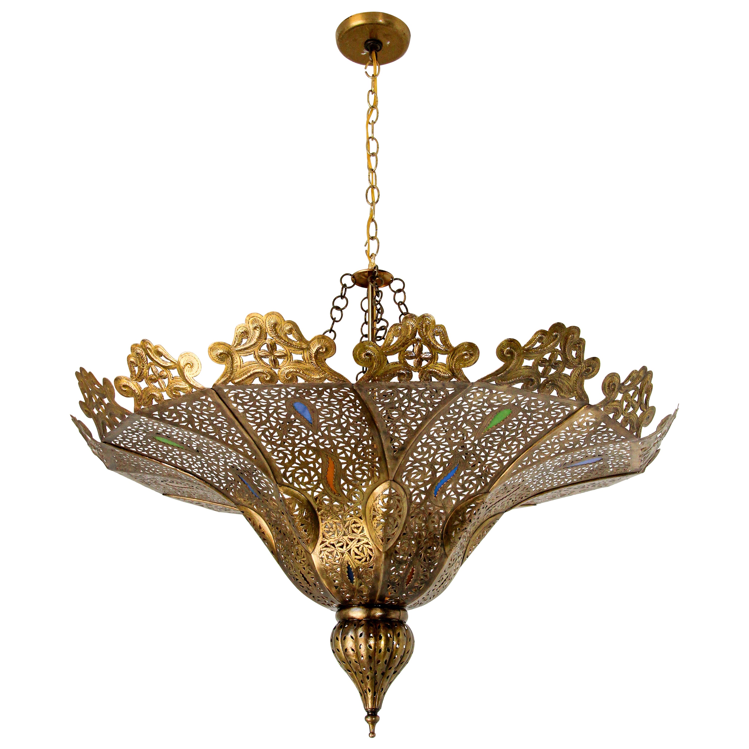 Pasha Moroccan Moorish Brass Chandelier at 1stDibs