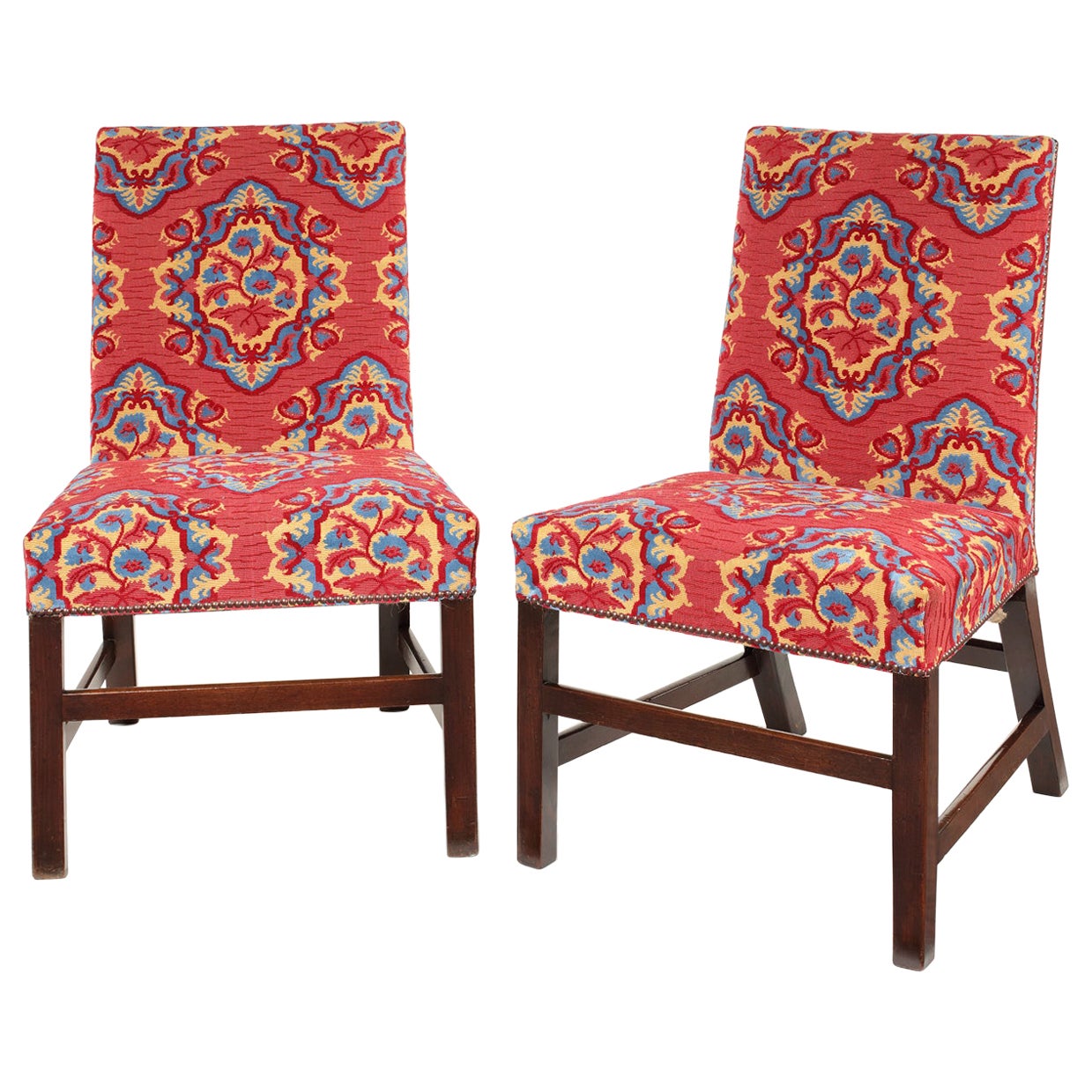 Pair of George II Scarlet Japanned Side Chairs from Lazcano Palace For ...