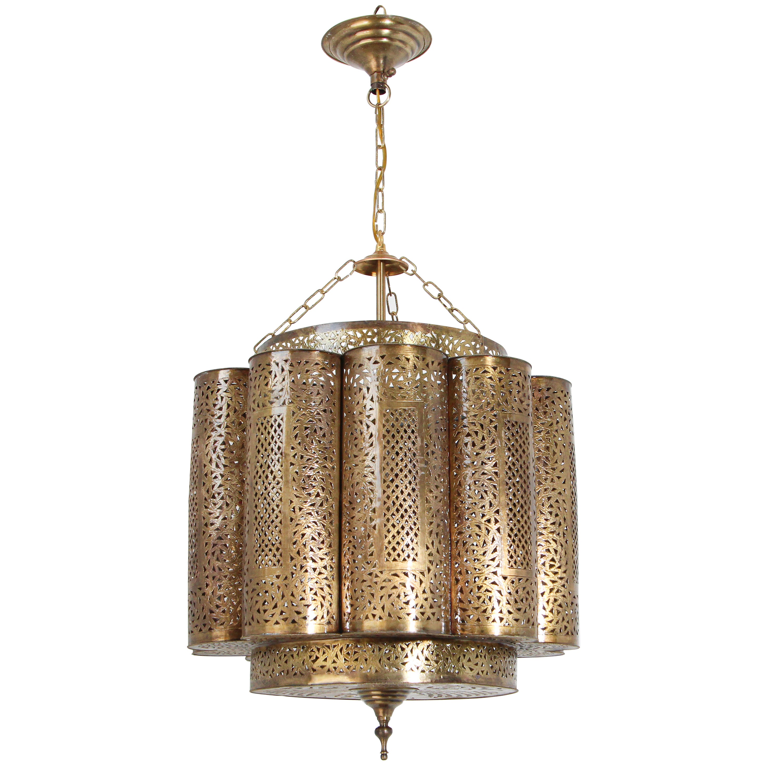 Moroccan Moorish Brass Chandelier, Pasha at 1stDibs