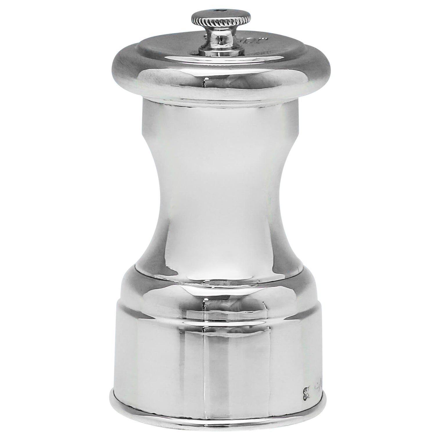 Edwardian Antique Ornate Sterling Silver Pepper Grinder from 1904 For